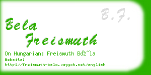 bela freismuth business card